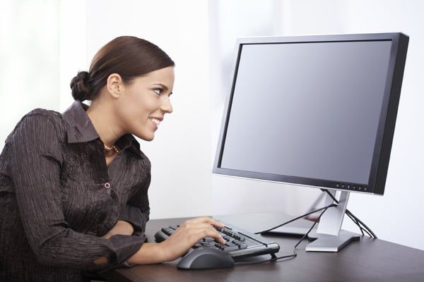 Woman using computer